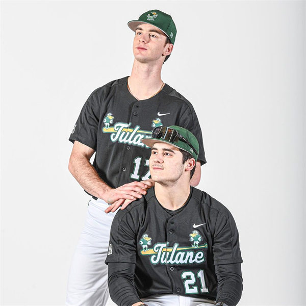 Mens Youth Tulane Green Wave Custom 2024 Black Baseball Game Jersey