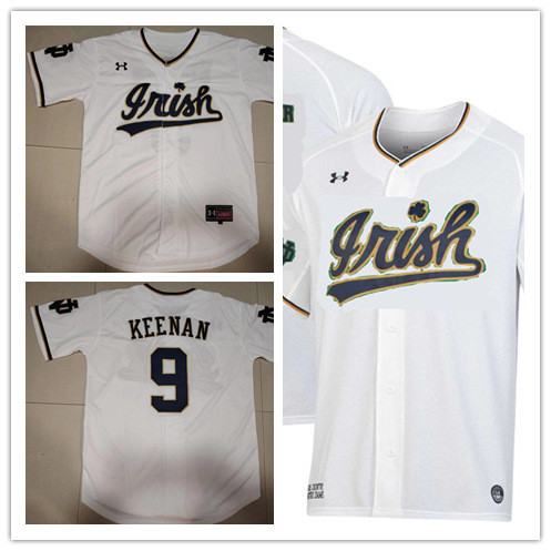 Mens Youth Notre Dame Fighting Irish Custom 2024 White Baseball Game Jersey