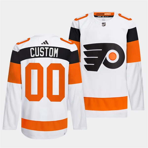 Mens Philadelphia Flyers Custom White 2024 NHL Stadium Series Jersey