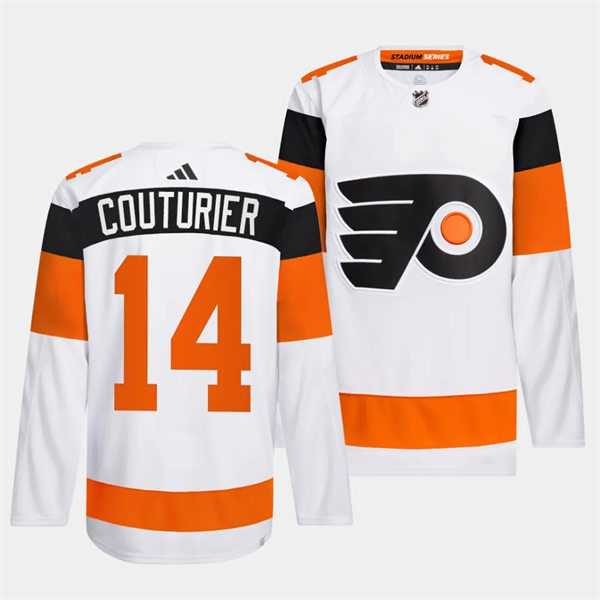 Mens Philadelphia Flyers #14 Sean Couturier White 2024 Stadium Series Jersey