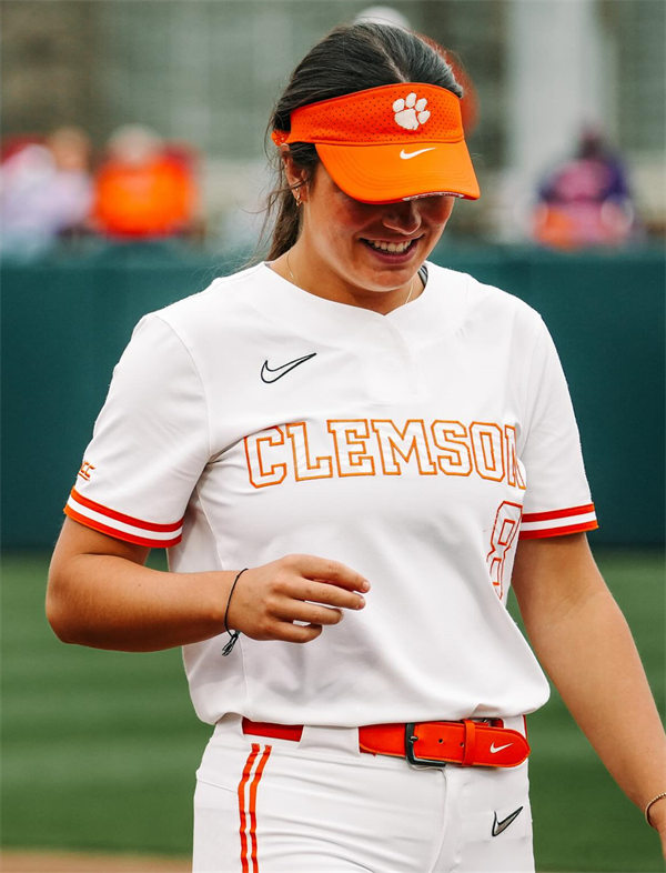 Men's Youth Clemson Tigers Custom Nike 2024 White Softball Game Jersey