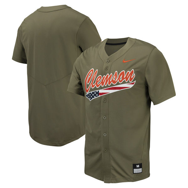 Men's Youth Clemson Tigers Custom Nike 2024 Olive Baseball Game Jersey