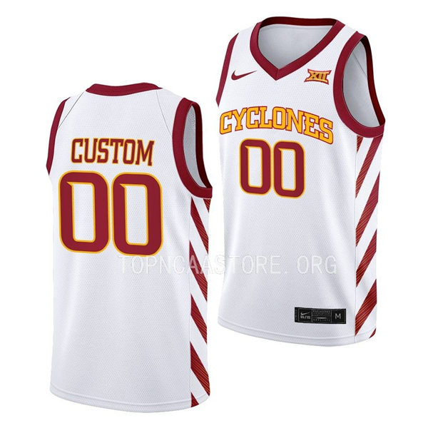 Mens Youth Iowa State Cyclones Custom Nike 2024 White College Basketball Jersey