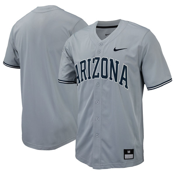 Mens Youth Arizona Wildcats Custom 2024 Gray Navy Baseball Game Jersey