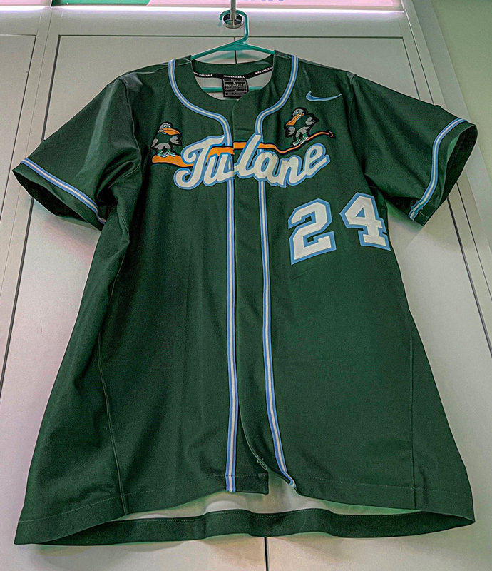 Mens Youth Tulane Green Wave Custom 2024 Green Baseball Game Jersey