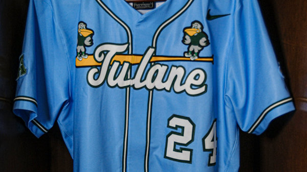 Mens Youth Tulane Green Wave Custom 2024 Light Blue Baseball Game Jersey