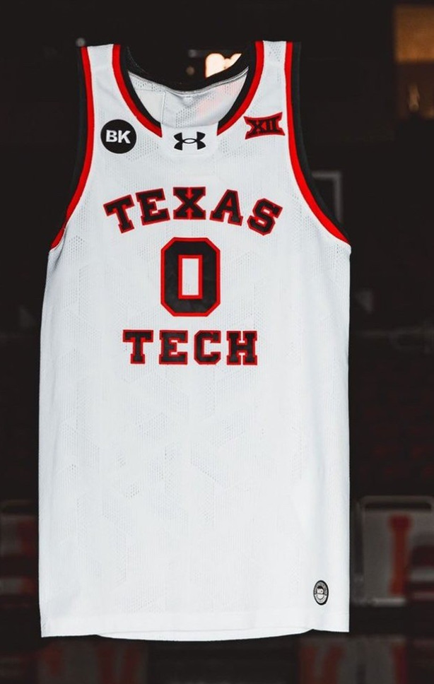 Mens Youth Texas Tech Red Raiders Custom 2023-24 White Black Throwback College Basketball Game Jersey