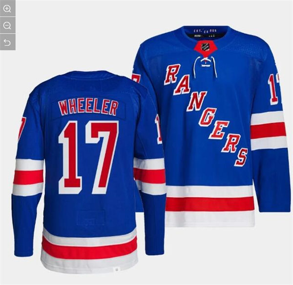 Mens New York Rangers #17 Blake Wheeler Adidas Home Royal Blue Jersey