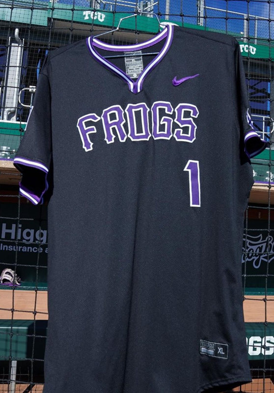 Mens Youth TCU Horned Frogs Custom Nike 2024 Black Pullover Baseball Game Jersey