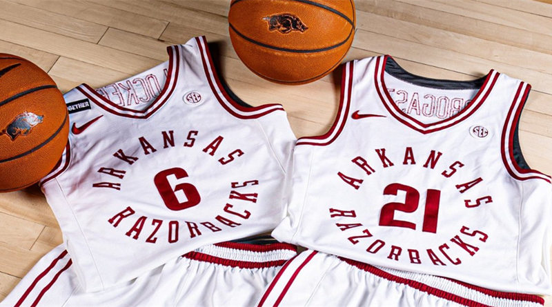 Mens Youth Arkansas Razorbacks Custom 2024 White College Basketball Game Jersey
