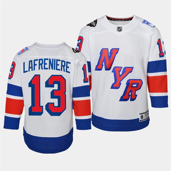 Youth New York Rangers #13 Alexis Lafreniere White 2024 NHL Stadium Series Jersey