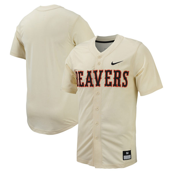 Mens Youth Oregon State Beavers Custom 2024 Cream Baseball Game Jersey