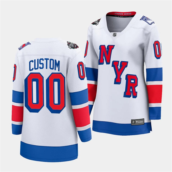 Womens New York Rangers Custom White 2024 NHL Stadium Series Jersey 