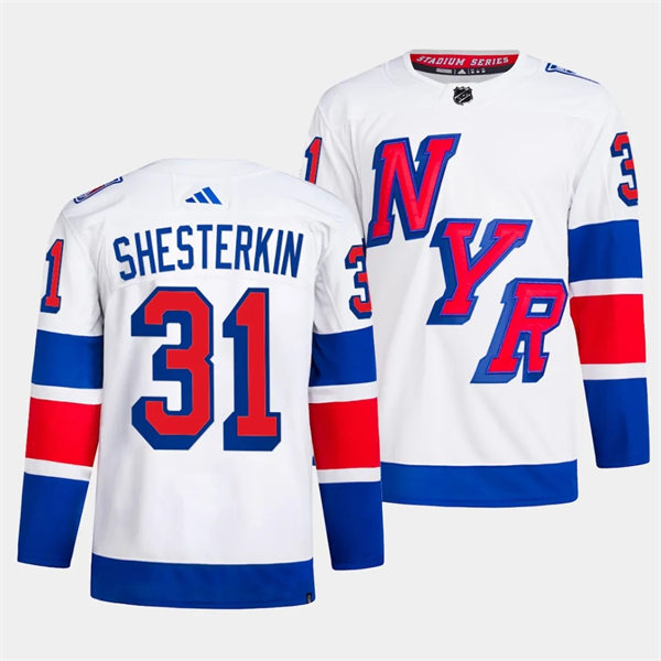 Mens New York Rangers #31 Igor Shestyorkin 2024 NHL Stadium Series Jersey White 