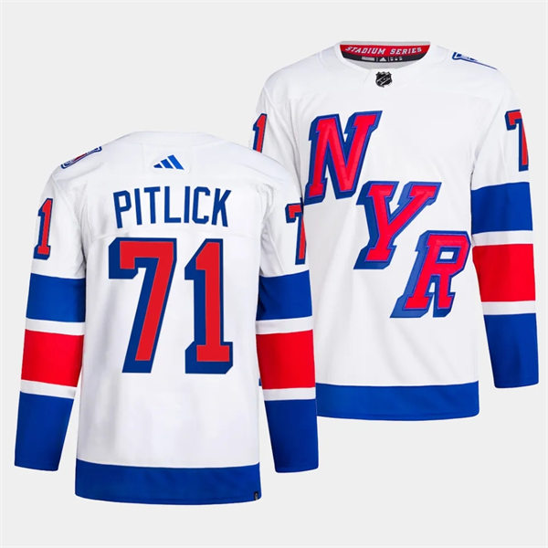 Mens New York Rangers #71 Tyler Pitlick 2024 NHL Stadium Series Jersey White 
