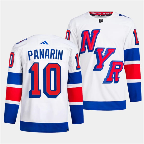 Mens New York Rangers #10 Artemi Panarin 2024 NHL Stadium Series Jersey White 