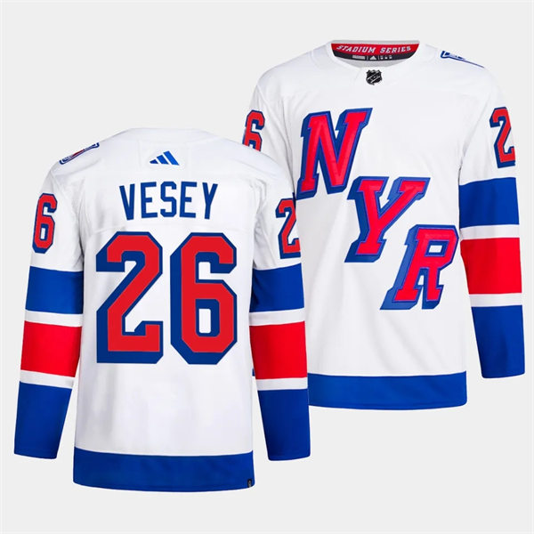 Mens New York Rangers #26 Jimmy Vesey 2024 NHL Stadium Series Jersey White 