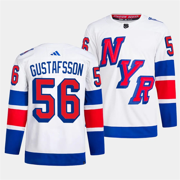 Mens New York Rangers #56 Erik Gustafsson 2024 NHL Stadium Series Jersey White 