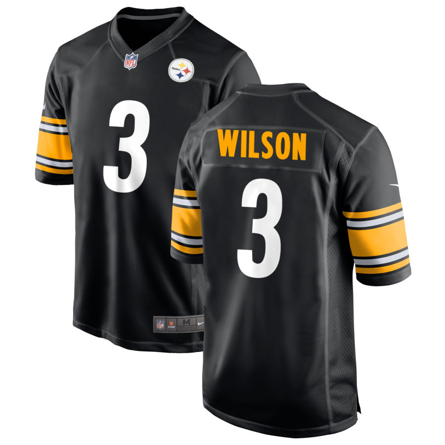 Youth Pittsburgh Steelers #3 Russell Wilson ike 2023 Black Limited Jersey