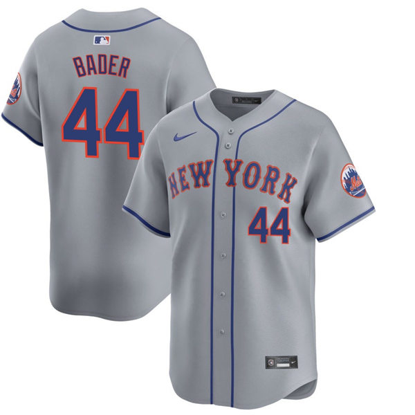 Mens New York Mets #44 Harrison Bader Nike Grey Road Limited Player Jersey