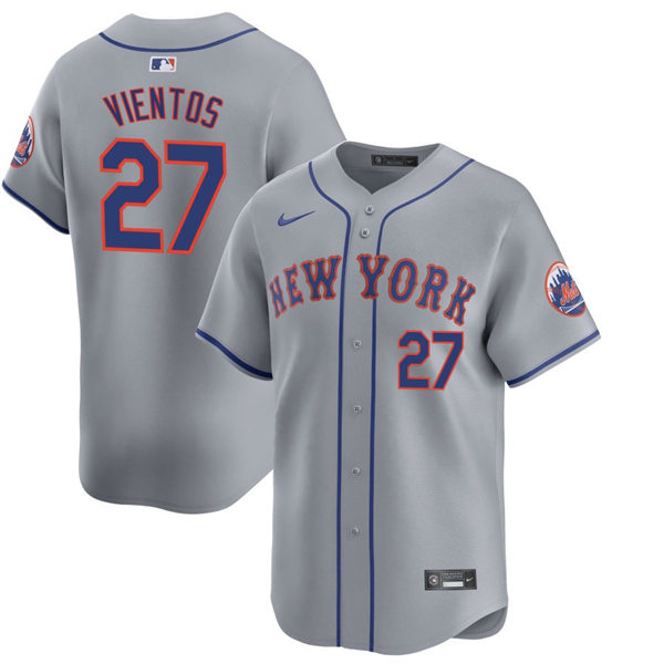 Mens New York Mets #27 Mark Vientos Nike Royal Orange Alternate Limited Player Jersey
