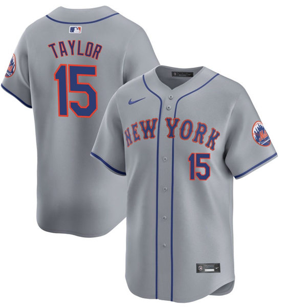 Mens New York Mets #15 Tyrone Taylor Nike Grey Road Limited Player Jersey