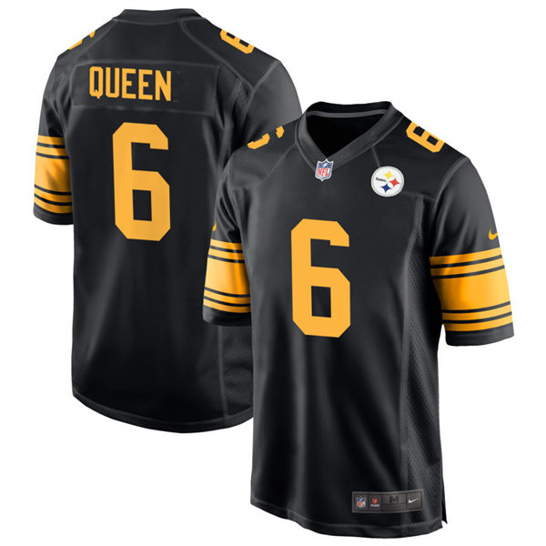 Men's Pittsburgh Steelers #6 Patrick Queen Nike Black Alternate 2 Vapor F.U.S.E. Limited Jersey