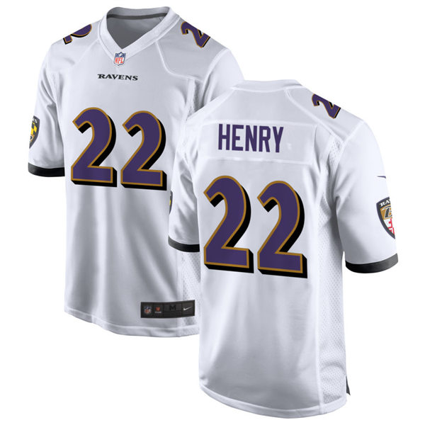 Mens Baltimore Ravens #22 Derrick Henry Nike White Vapor F.U.S.E. Limited Jersey(2)