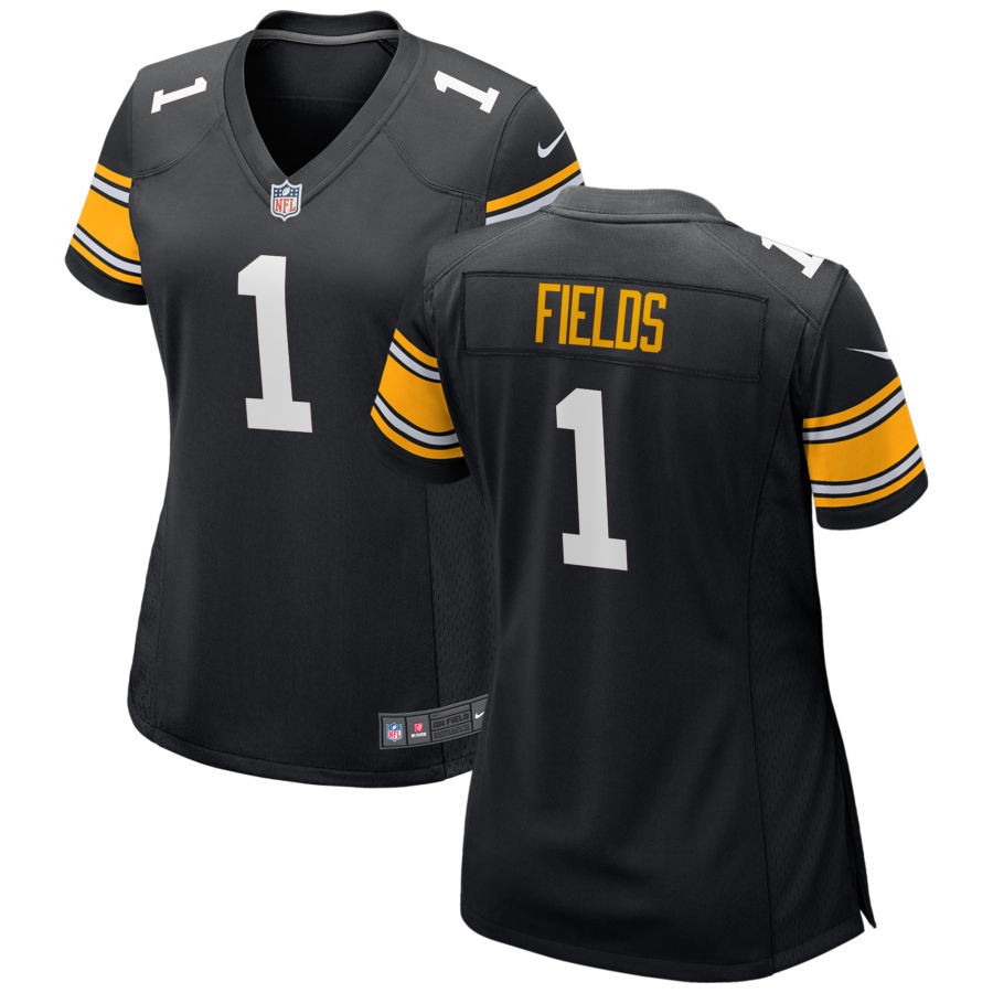 Womens  Pittsburgh Steelers #1 Justin Fields Nike Black Limited Jersey