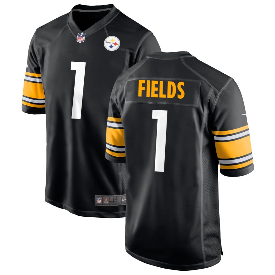 Youth Pittsburgh Steelers #1 Justin Fields Nike Black Limited Jersey