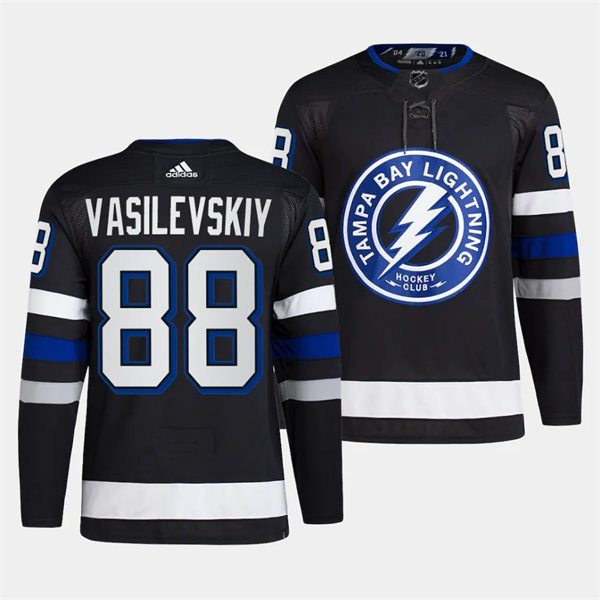Mens Tampa Bay Lightning #88 Andrei Vasilevskiy 2023-24 Alternate Primegreen Jersey Black