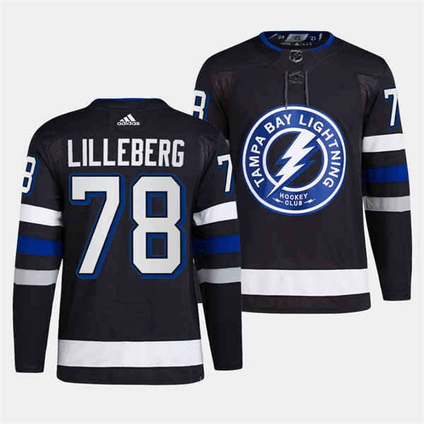 Mens Tampa Bay Lightning #78 Emil Lilleberg 2023-24 Alternate Primegreen Jersey Black