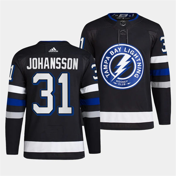 Mens Tampa Bay Lightning #31 Jonas Johansson 2023-24 Alternate Primegreen Jersey Black