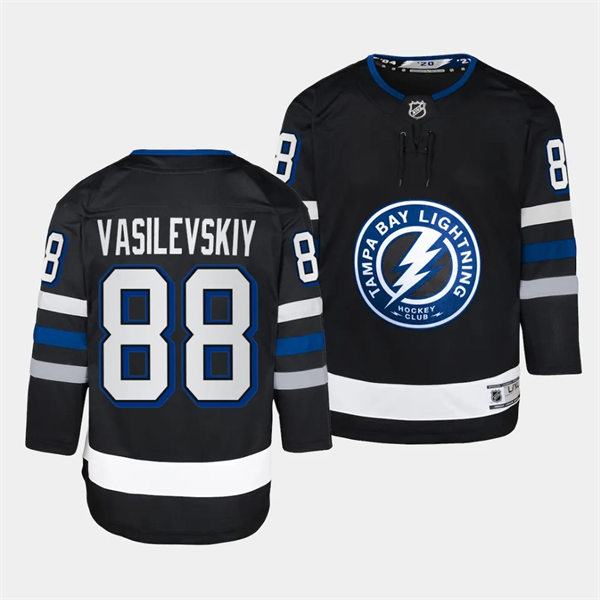 Youth Tampa Bay Lightning #88 Andrei Vasilevskiy 2023-24  Black Alternate Jersey