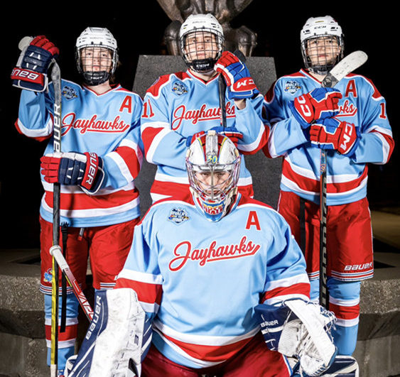 Mens Kansas Jayhawks Custom powder blue limited edition Hockey Jersey