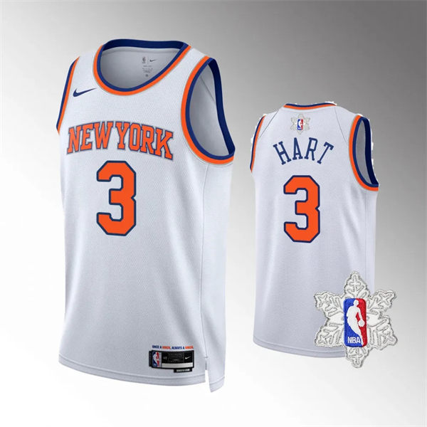 Mens New York Knicks #3 Josh Hart Nike White 2023-24 Association Edition Jersey