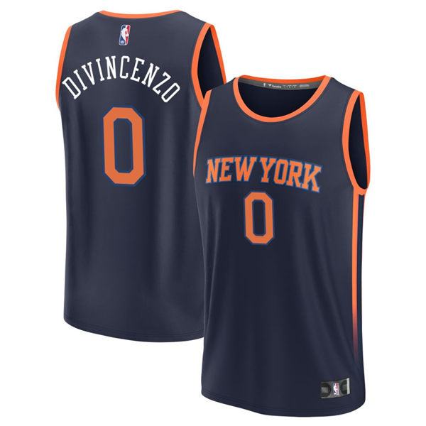 Mens New York Knicks #0 Donte DiVincenzo Black 2023-24 Statement Edition Jersey