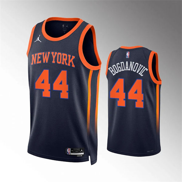 Mens New York Knicks #44 Bojan Bogdanovic Black 2023-24 Statement Edition Jersey
