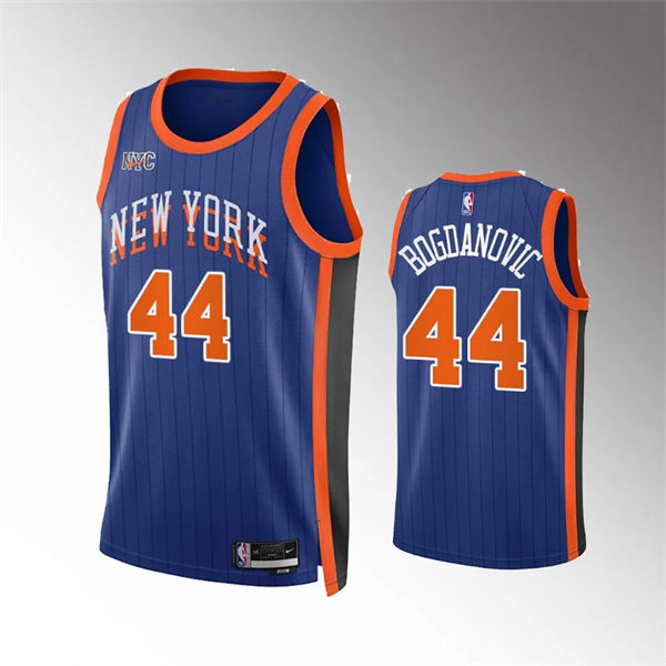 Mens New York Knicks #44 Bojan Bogdanovic 2023-24 Icon Edition Swingman Jersey Royal