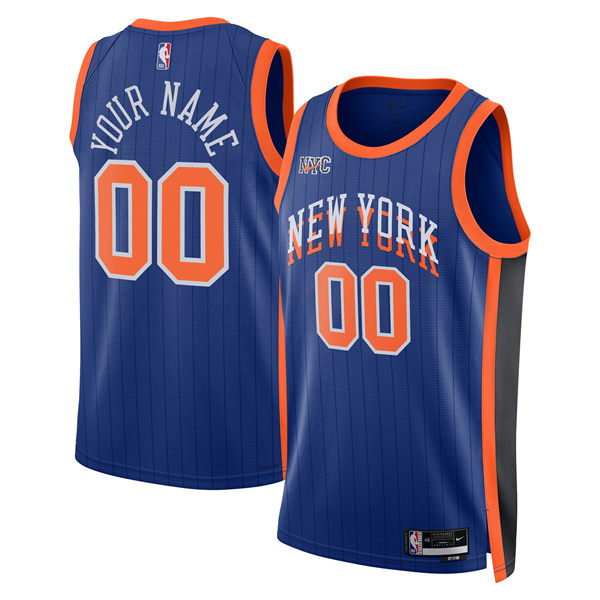 Mens Youth New York Knicks Custom Royal 2023-24 City Edition Jersey