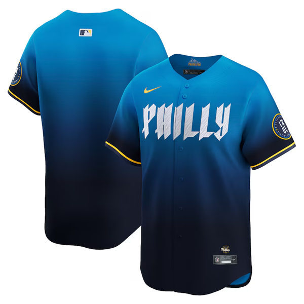 Youth Philadelphia Phillies Blank Nike Blue 2024 City Connect Limited Player Jersey