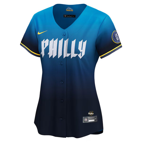 Womens Philadelphia Phillies Custom Nike Blue 2024 City Connect Limited Jersey