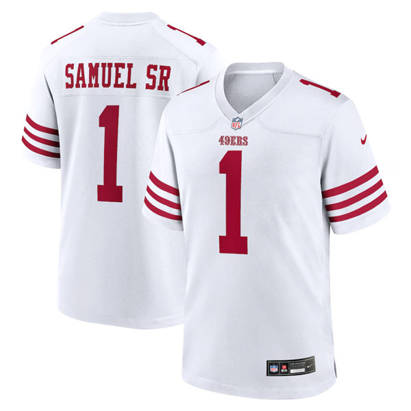 Men's San Francisco 49ers #1 Deebo Samuel Sr Nike Home White F.U.S.E. Vapor Limited Jersey