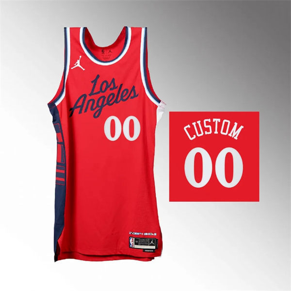 Mens Youth LA Clippers Custom2024-25 Statement Edition Jersey - Red