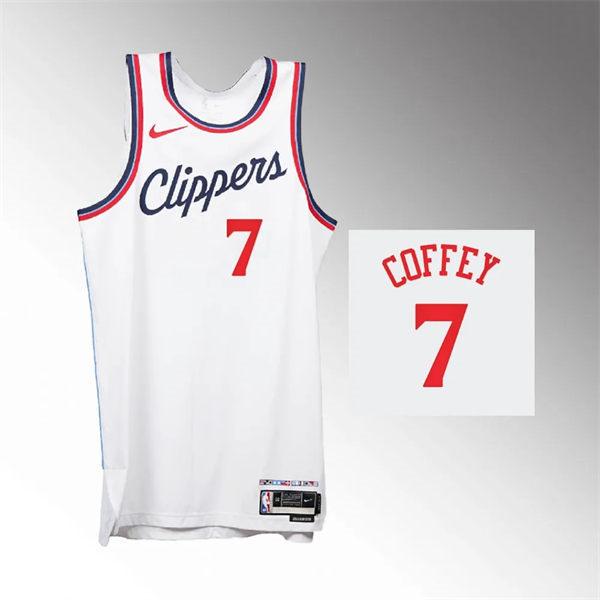 Mens Los Angeles Clippers #7 Amir Coffey 2024-25 Association Edition Jersey White