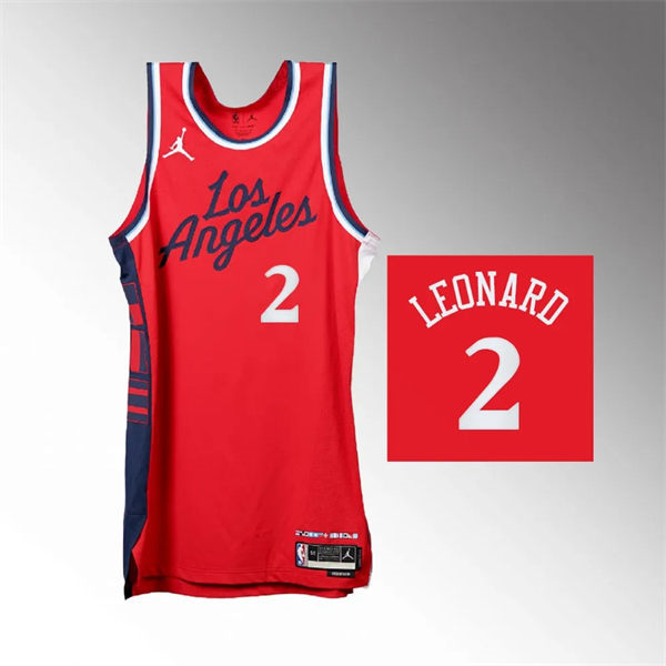 Mens Los Angeles Clippers #2 Kawhi Leonard 2024-25 Statement Edition Jersey Red