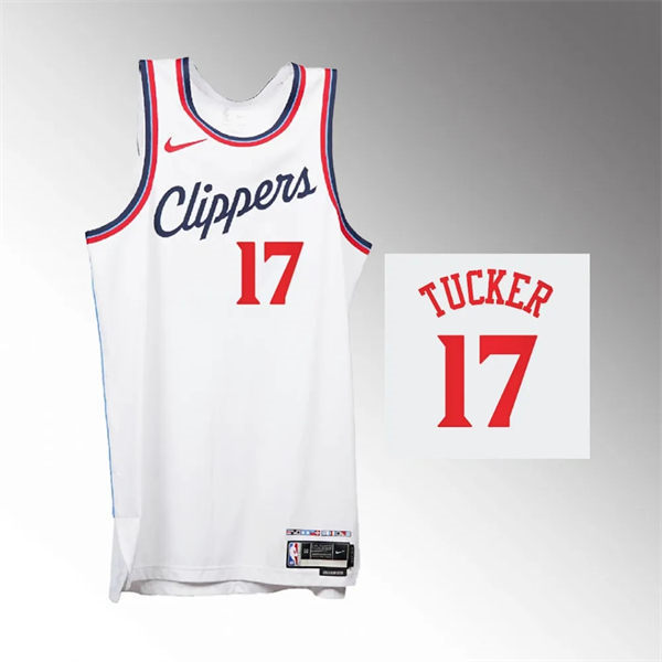 Mens Los Angeles Clippers #17 P.J. Tucker 2024-25 Association Edition Jersey White