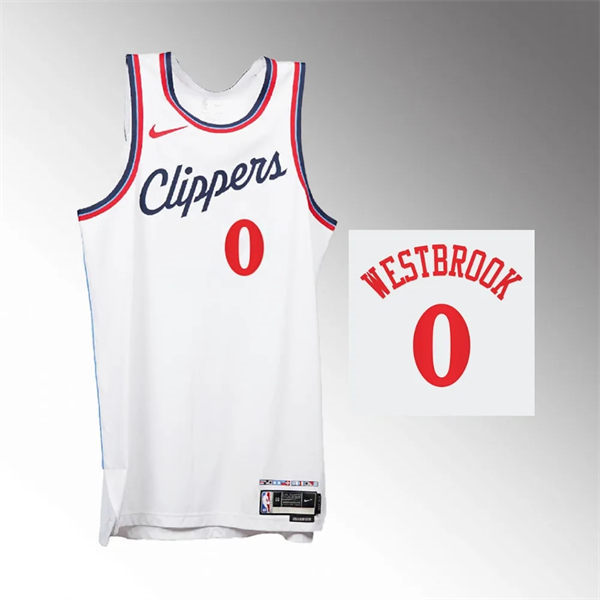 Mens Los Angeles Clippers #0 Russell Westbrook 2024-25 Association Edition Jersey White