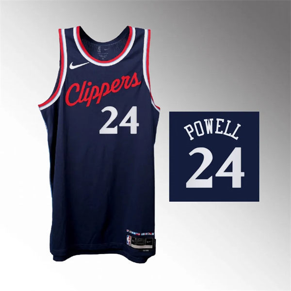 Mens Los Angeles Clippers #24 Norman Powell 2024-25 Icon Edition Jersey Navy