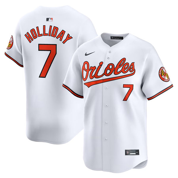 Mens Baltimore Orioles #7 Jackson Holliday Nike Home White Limited Jersey